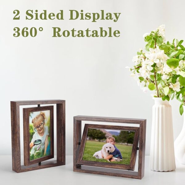 Rotating Floating  wooden Frames (set of 2)