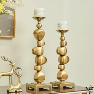Metal Stones Candleholders