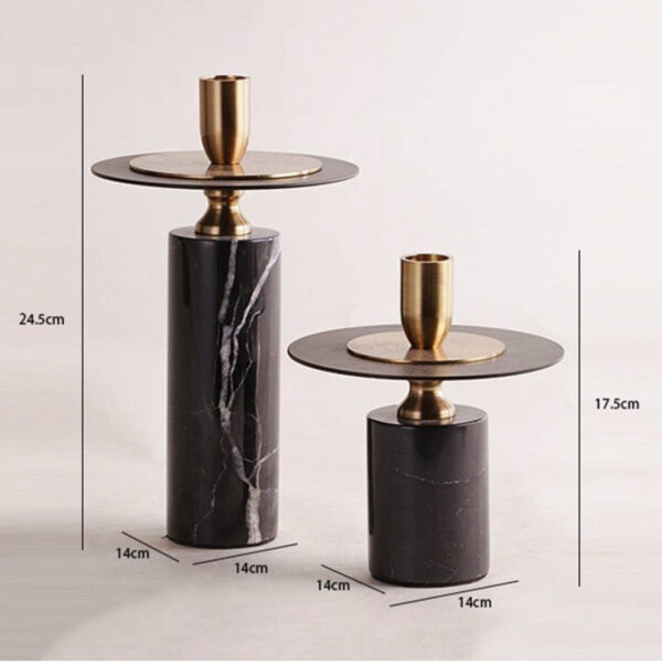 Richard Gale Marble Candle Holders. - Image 3