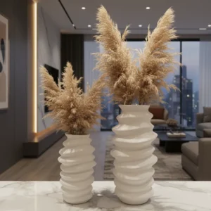 White Ripple Sculptural Vase