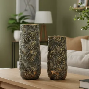 Golden Fern Imprint Vases