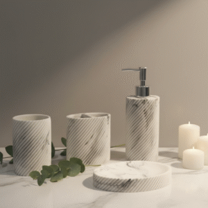 Crest Marble Texture Bath Set