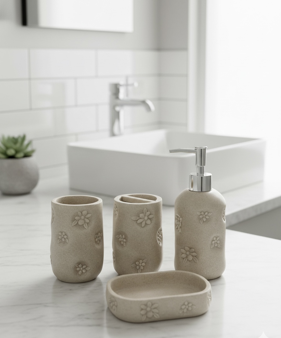 Blossom Serenity Stone Bath Set - Image 2