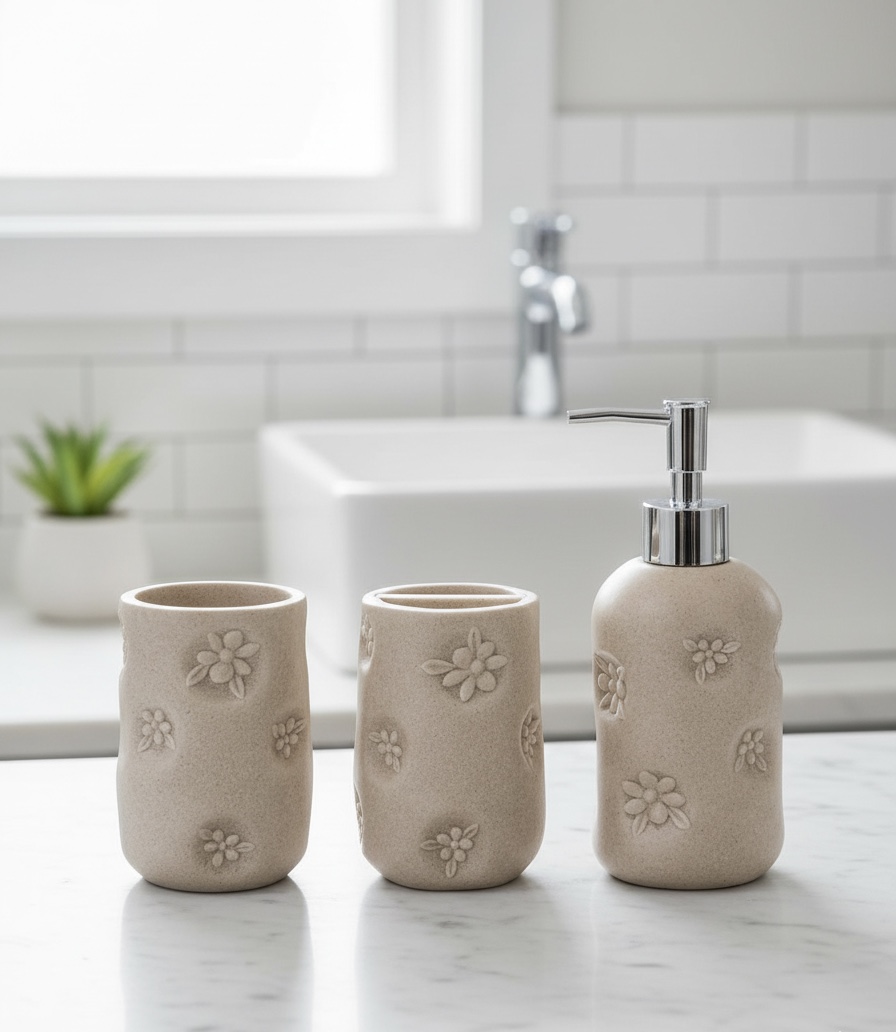 Blossom Serenity Stone Bath Set - Image 3