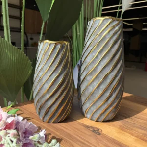 Golden Twisted Spiral Luxe Vase