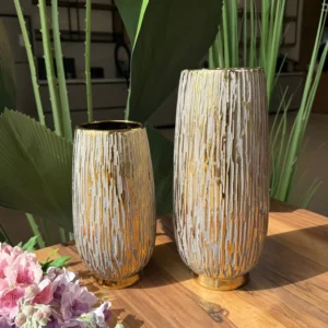 Golden Bark Artistic Ceramic Vases