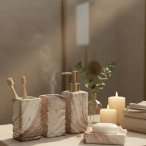 Travertine Whisper Bath Set