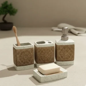 Ornate Stone Bath Set