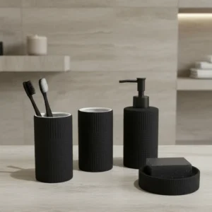 Noireva Matte Black Bath Set