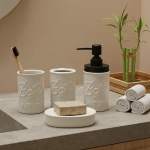 Opulea White Bath Set