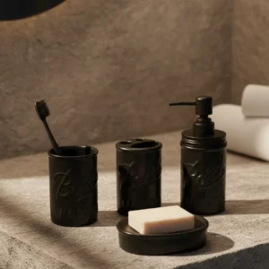 Ombra Black Bath Set