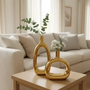 Imperial Arc Gold Vases (set of 2 )