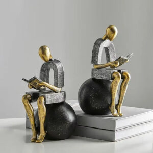 Abstract Reading  Sculpture Bookends