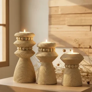 Ancestral Sculpt Candle Holders (Set of 3)