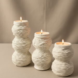 Waveform Totems Candles Holders ( Set of 3 )