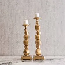 Golden Stacked Rock Candleholders - Image 4