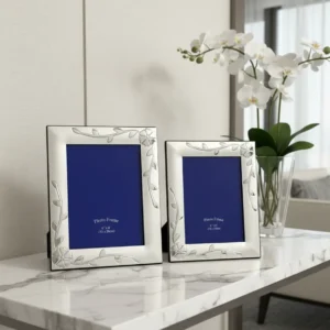 Floral Silver Photo Frame (Set Of 2 )