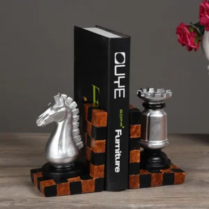 Silver Chess Bookends