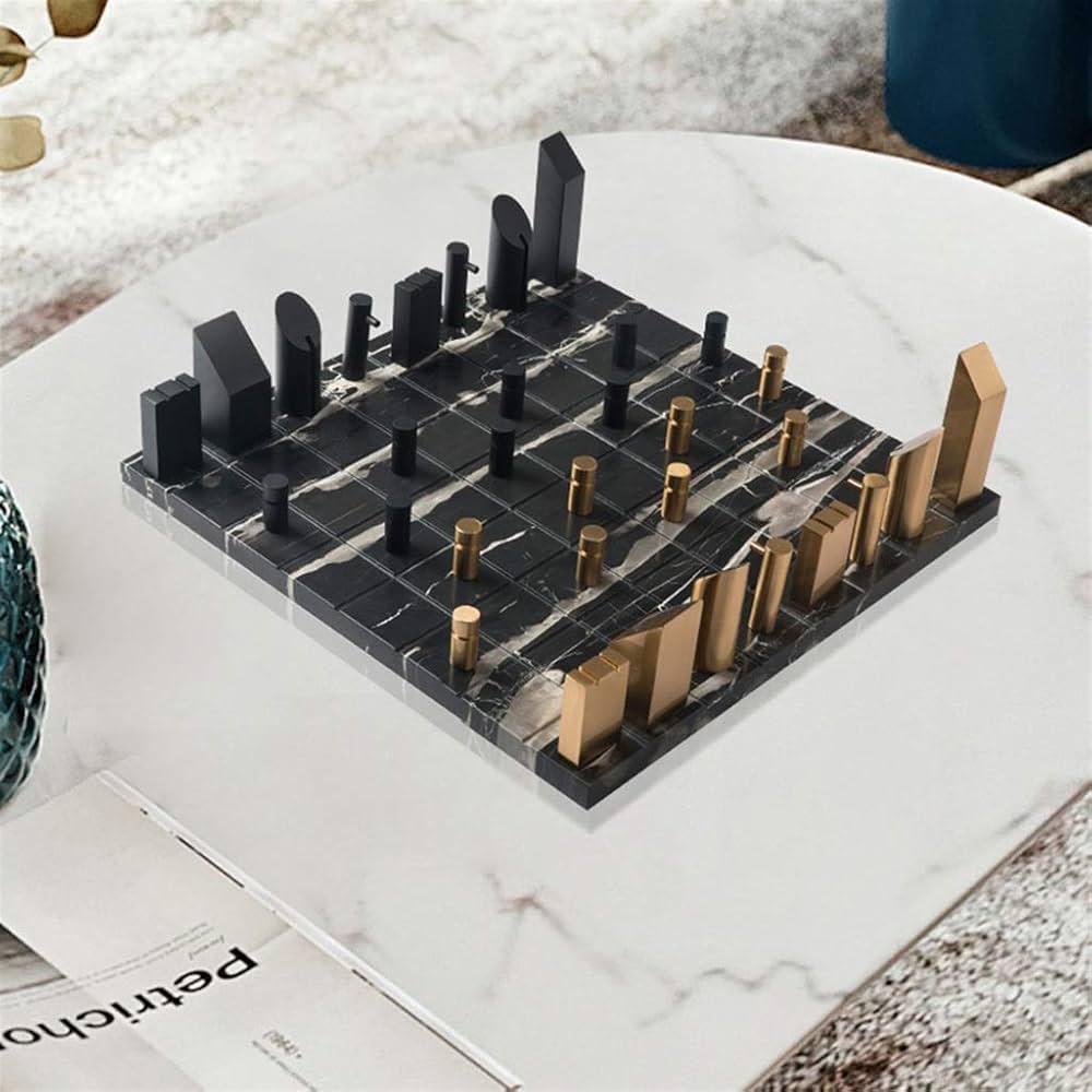 Marble Board Metal Chess Pieces - Image 6