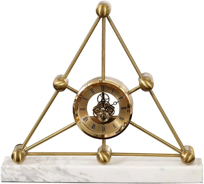 Rustic Metal Triangular Table Clock - Image 5