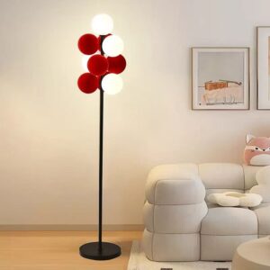 Red & white Matte Floor Lamp