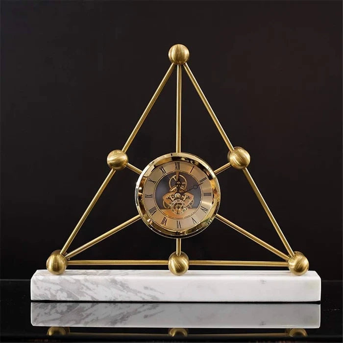 Rustic Metal Triangular Table Clock - Image 6
