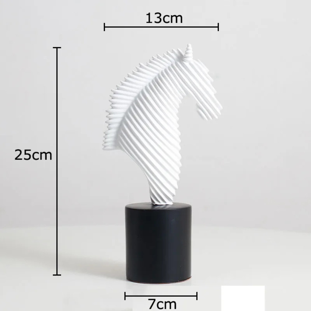 Striped Horse Head Sculpture - Image 3