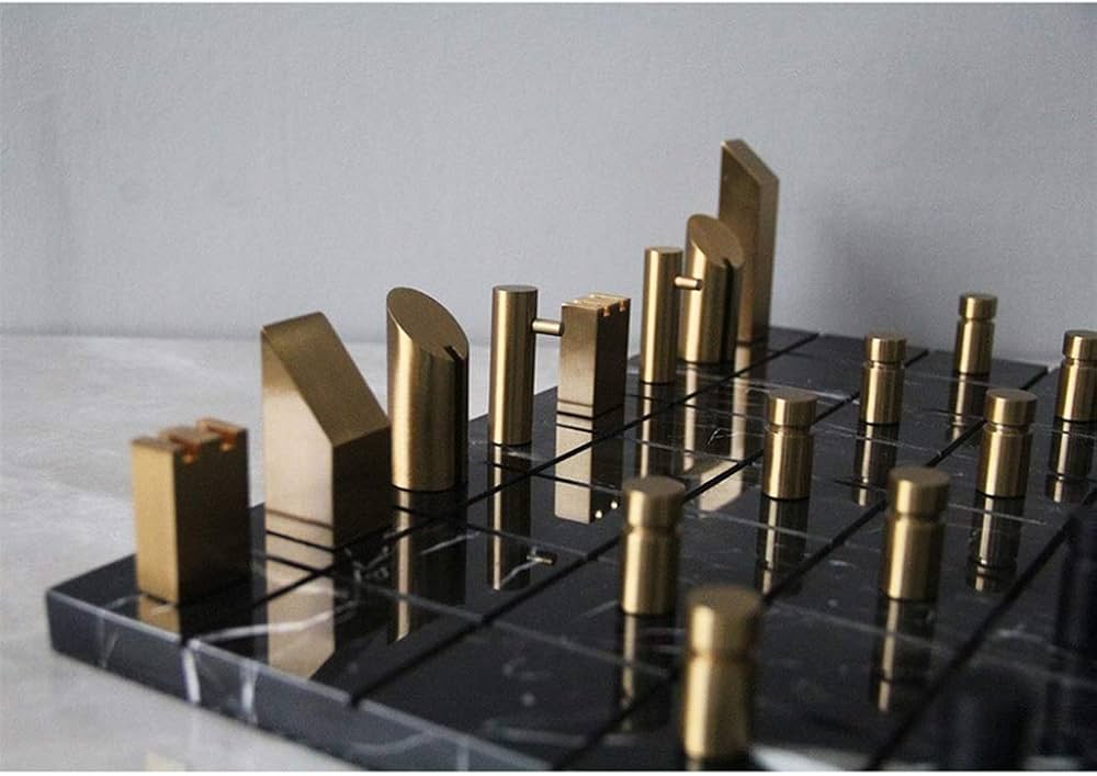 Marble Board Metal Chess Pieces - Image 8