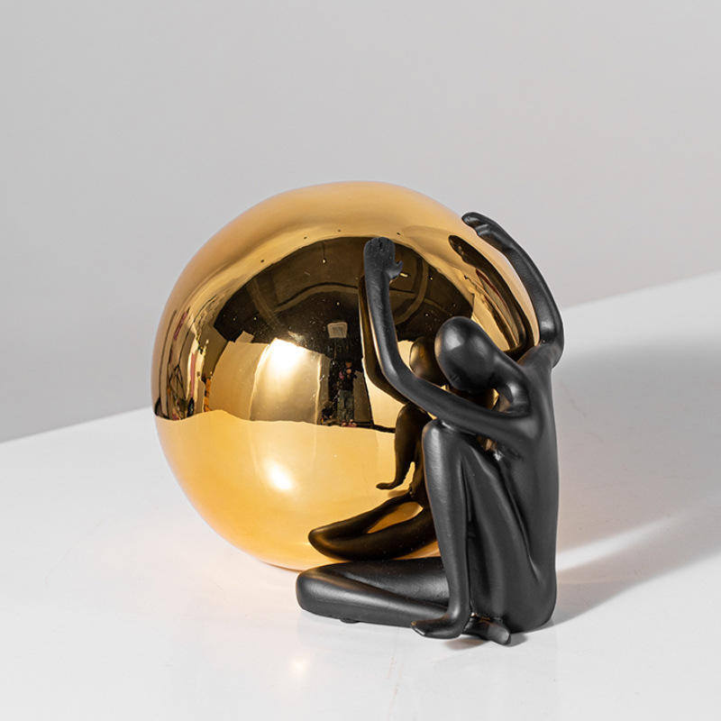 Holding Metal Golden Ball Statue - Image 5
