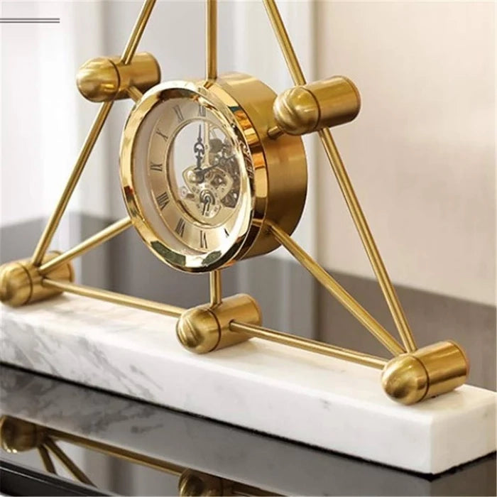 Rustic Metal Triangular Table Clock - Image 3