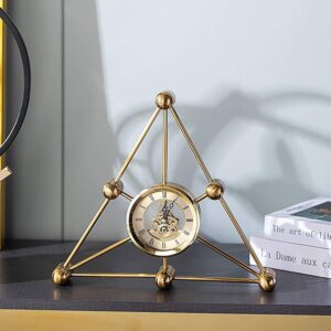 Rustic Metal Triangular Table Clock