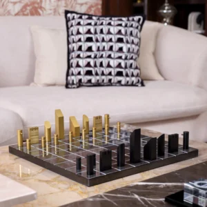 Marble Board Metal Chess Pieces