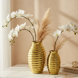 Gold Accent Vase Duo