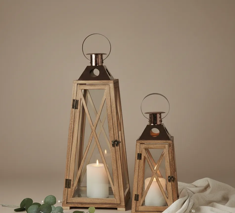 Aureline Golden Wood Lanterns - Image 4