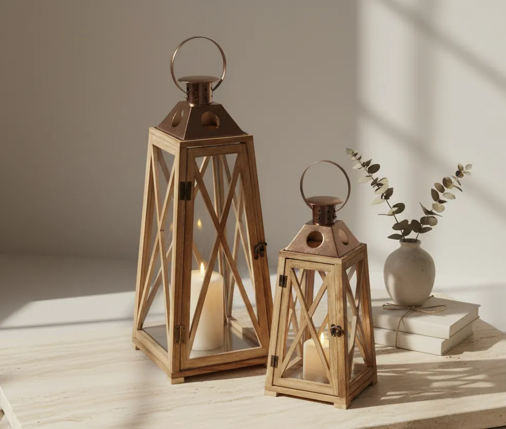 Aureline Golden Wood Lanterns - Image 3
