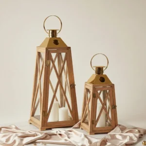 Aureline Golden Wood Lanterns