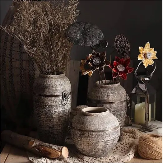 Ceramic Vases (Rustic Brown) - Image 3