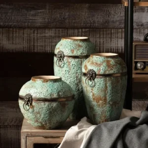 Ceramic Vases (Rustic Sea Green)