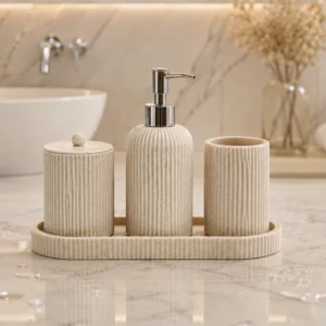 Aurelle Linea Bath Set With Tray