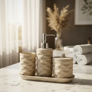 Opaline Dune Bath Set With Tray