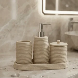 Aurevia Ribbed Bath Set With Tray