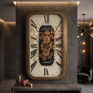 Oslo Rectangular Gear Clock