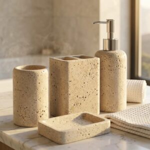 Oasis Textured Stone Bath Set