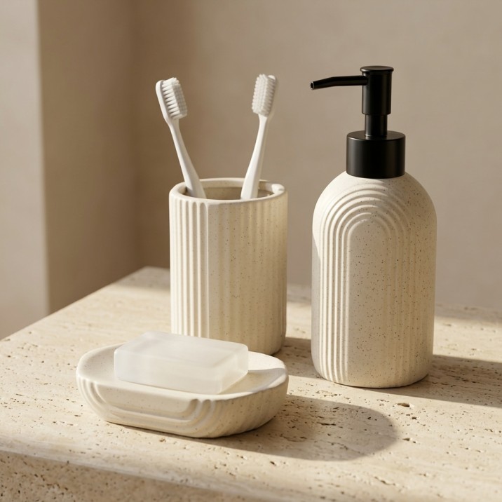 Alexandria Beige Bath Set