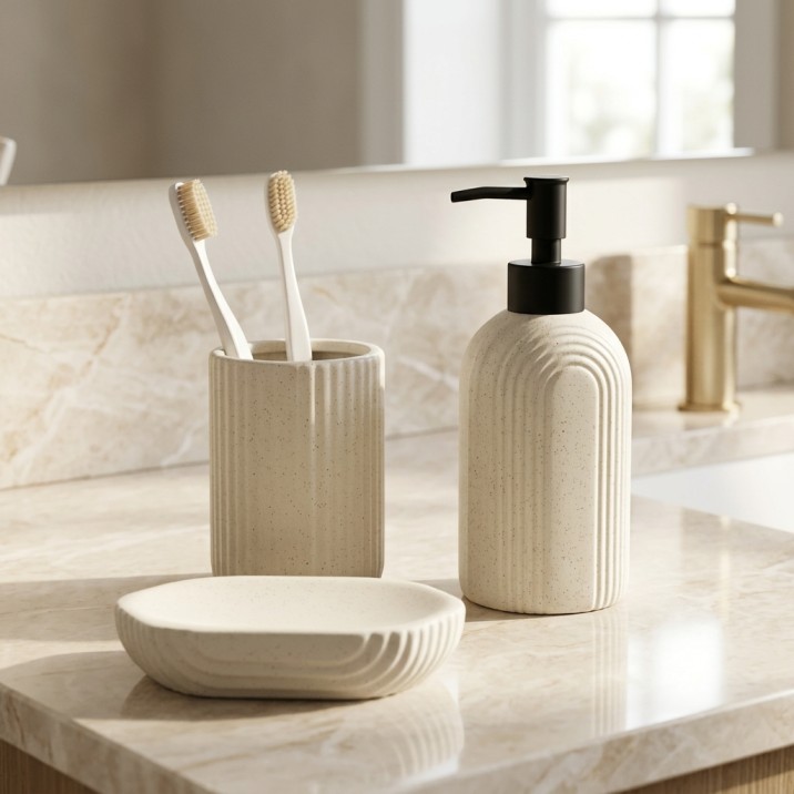 Alexandria Beige Bath Set - Image 2