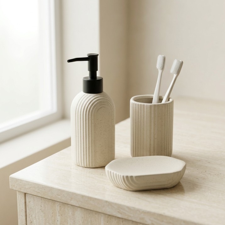 Alexandria Beige Bath Set - Image 3
